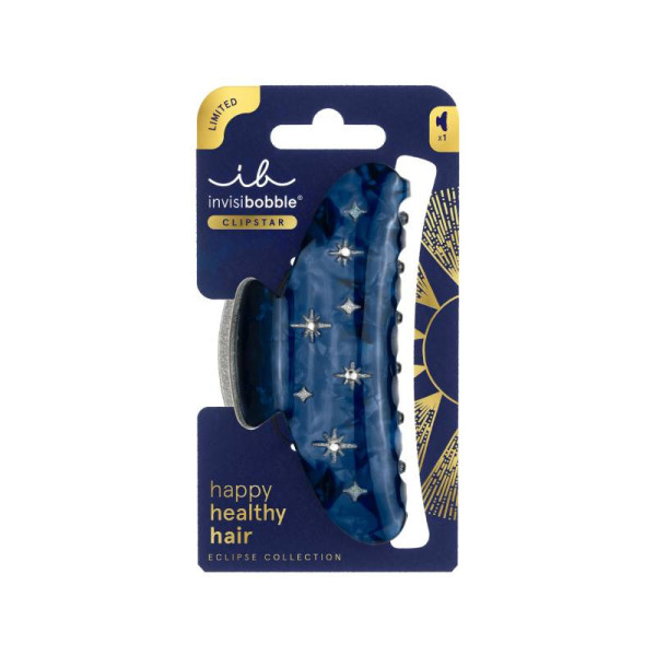 Invisibobble CLIPSTAR Pinza para el Cabello Eclipse Nightfall | Pinza con Piedras Brillantes y Purpurina