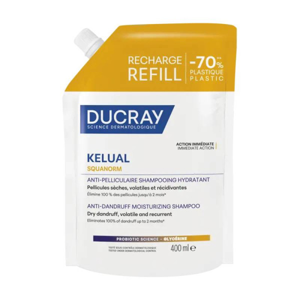 Ducray Kelual-Squanorm Champô Caspa Seca 400ml Recarga