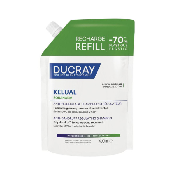 Ducray Kelual Squanorm Champô Caspa Oleosa 400ml Recarga