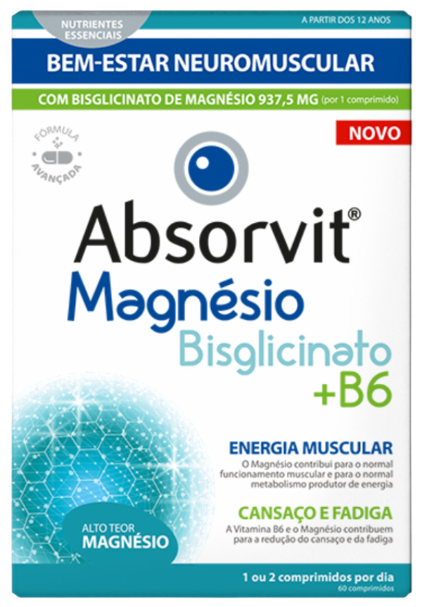 Absorvit Magnésio Bisglicinato + B6 (60 Comprimidos)