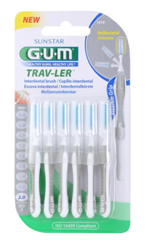 Gum Trav-Ler Cepillo Interdental 1618 Cerdas Ancho Negro x 6 unidades