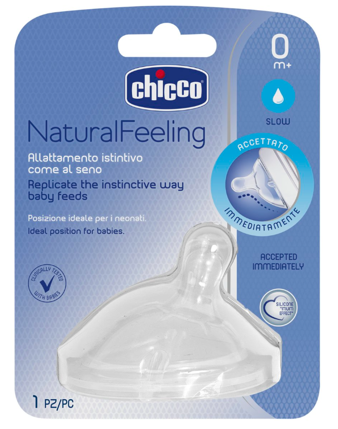 Chicco Tetina Natural Feeling Fluxo Normal 0M+ x2