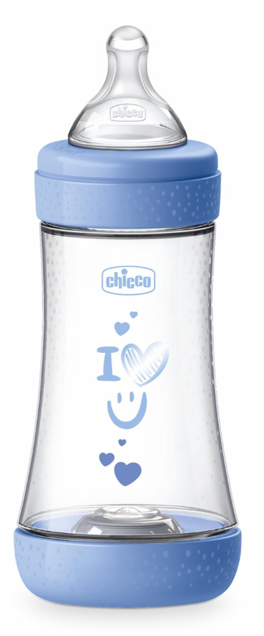 Chicco Biberão Perfect5 Azul 240ml Fluxo Médio 2M+