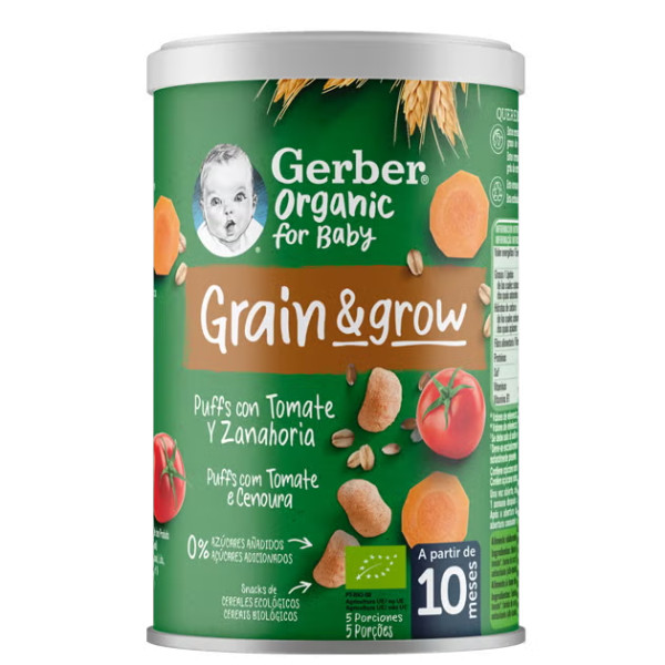 Gerber Bio Nutripuffs Tomate/Zanahoria 35G 10M+