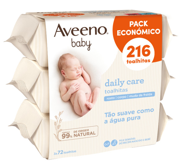 Aveeno Bebé Cuidado Diario Toallitas PACK ECONÓMICO 3x72