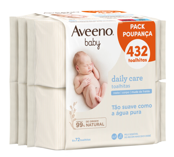Aveeno Bebé Cuidado Diario Toallitas PACK AHORRO 6x72
