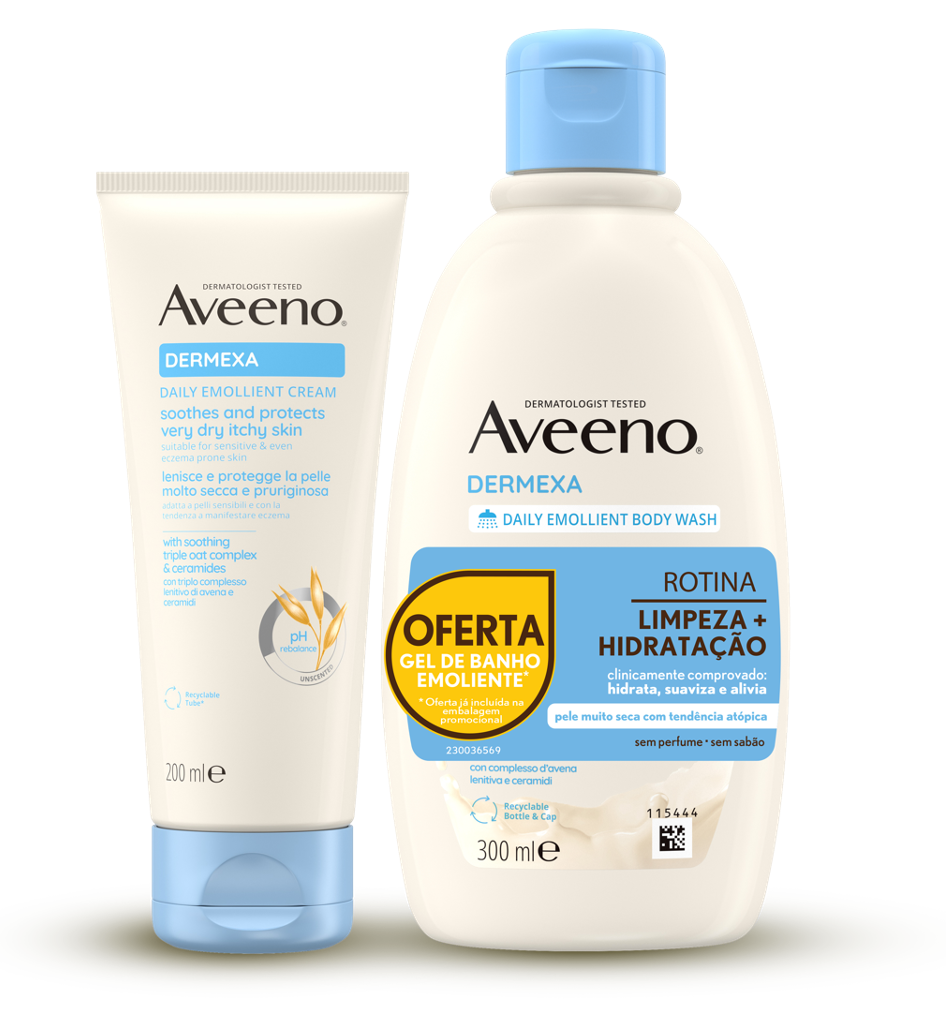 Aveeno Dermexa Crema Emoliente 200ml + Gel de Baño Emoliente 300ml