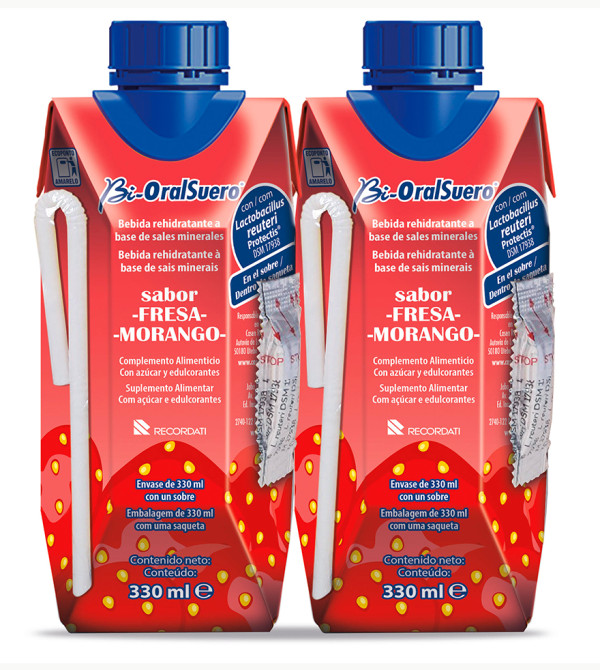 Bi-Oral Suero Solución Oral Sabor Fresa 2x330ml