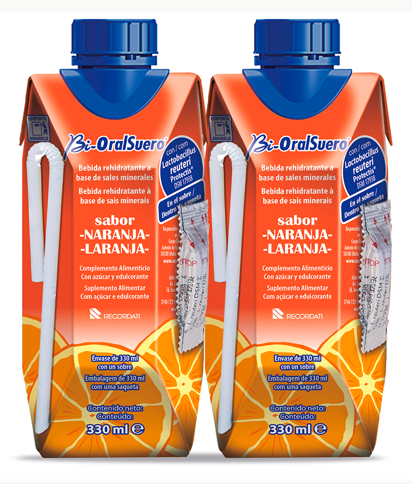 Bi-Oral Suero Solución Oral Sabor Naranja 2x330ml