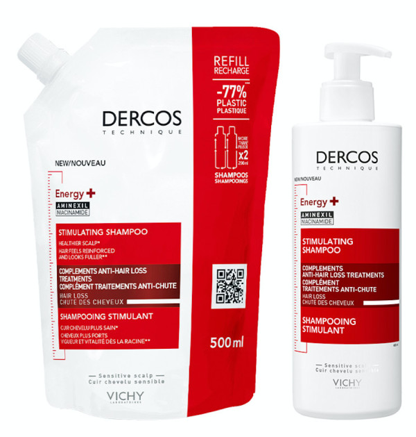 Dercos Energy+ Champú 400ml + Recarga 500ml (40% de descuento)