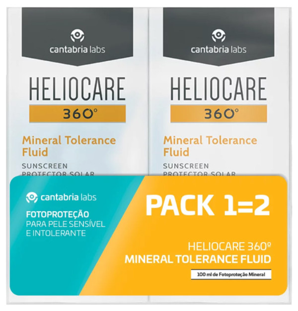 Heliocare 360º Fluido Mineral Tolerance SPF50 2x50ml (Precio Especial)