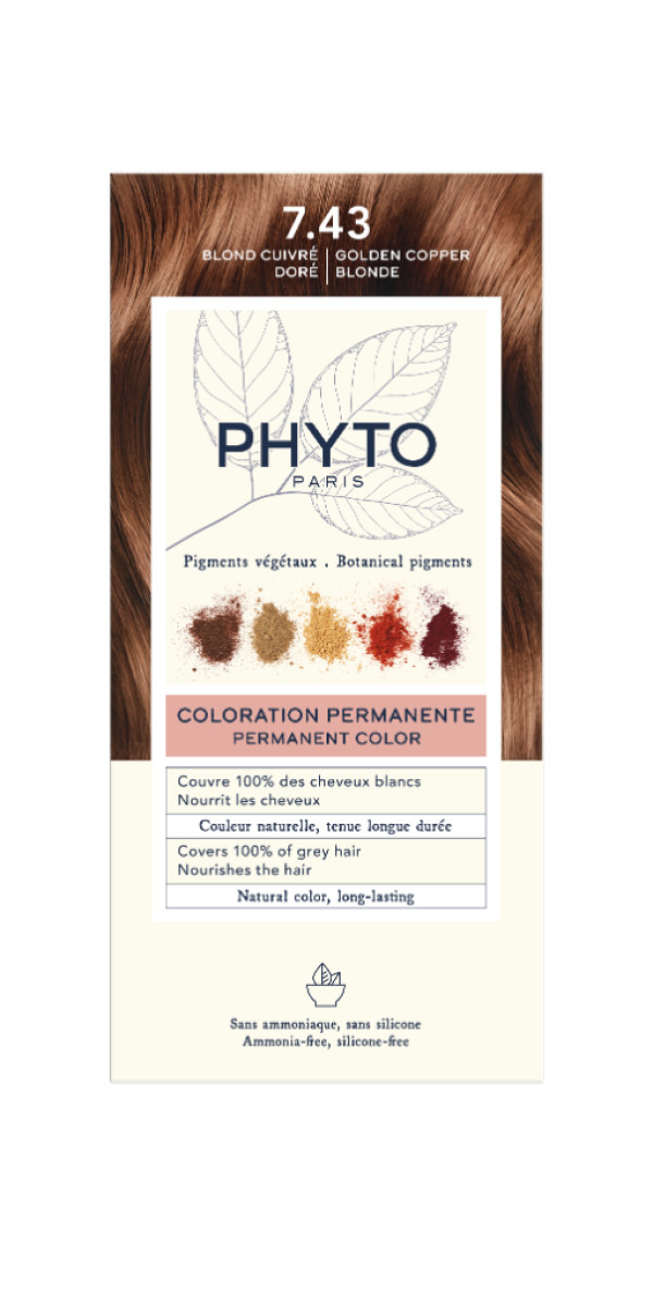 Kit PhytoColor 7.43 Rubio Cobrizo Dorado