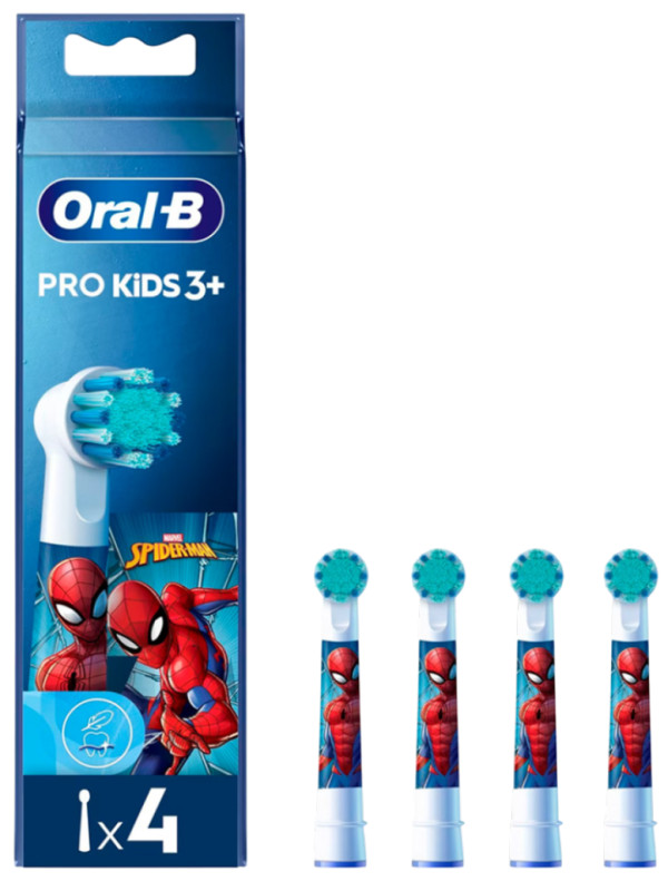 Oral-B Pro Kids 3+ Spiderman Recarga x4