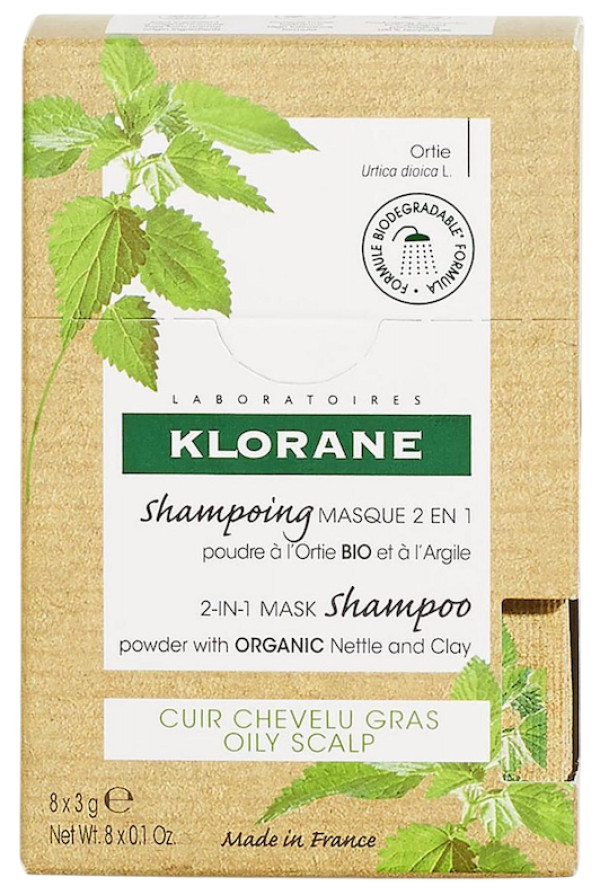 Klorane Champô/Máscara 2-em-1 Ortiga BIO & Argila 8x3g