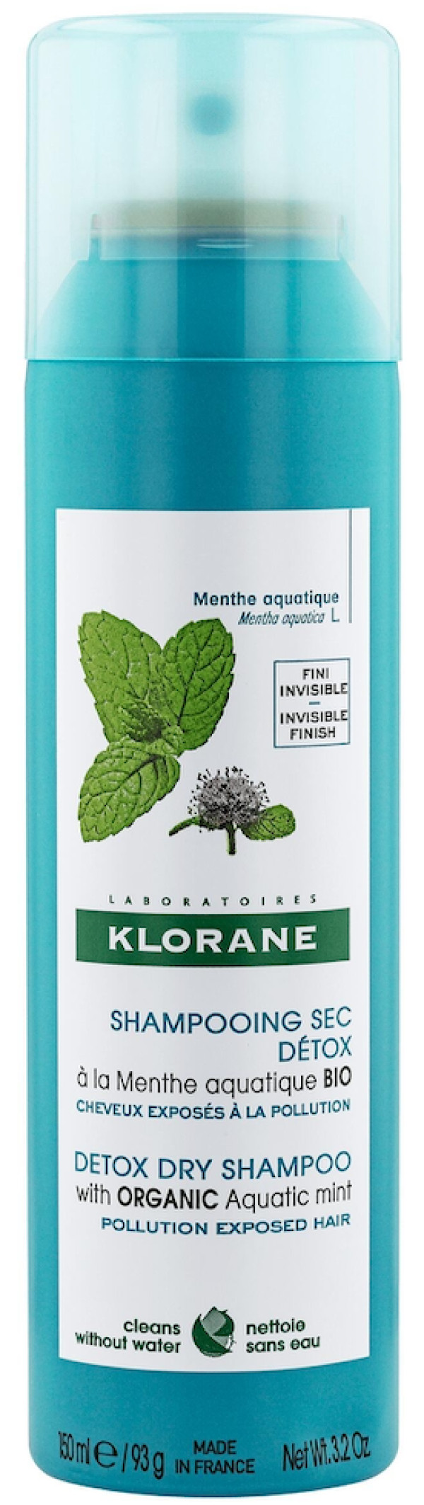 Klorane Champú Seco Detox Menta Acuática BIO 150ml