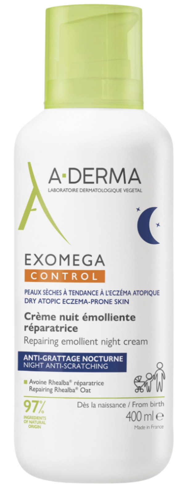 A-Derma Exomega Control Crema Noche Emoliente 400ml