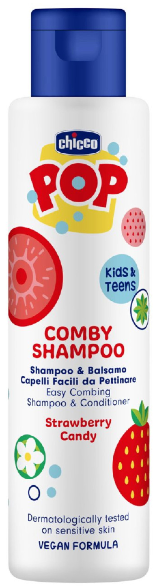 Chicco POP Champú Acondicionador 2 en 1 Fresa 6A+ 250ml