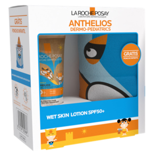 La Roche-Posay Anthelios Dermo-Pediatrics Loción Wet Skin SPF50+ 200ml + Regalo Poncho