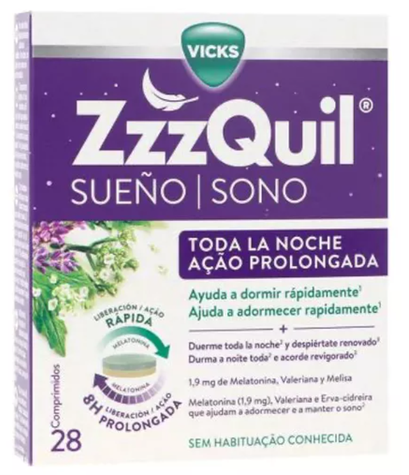 Vicks ZzzQuil Acción Prolongada x 28 comprimidos