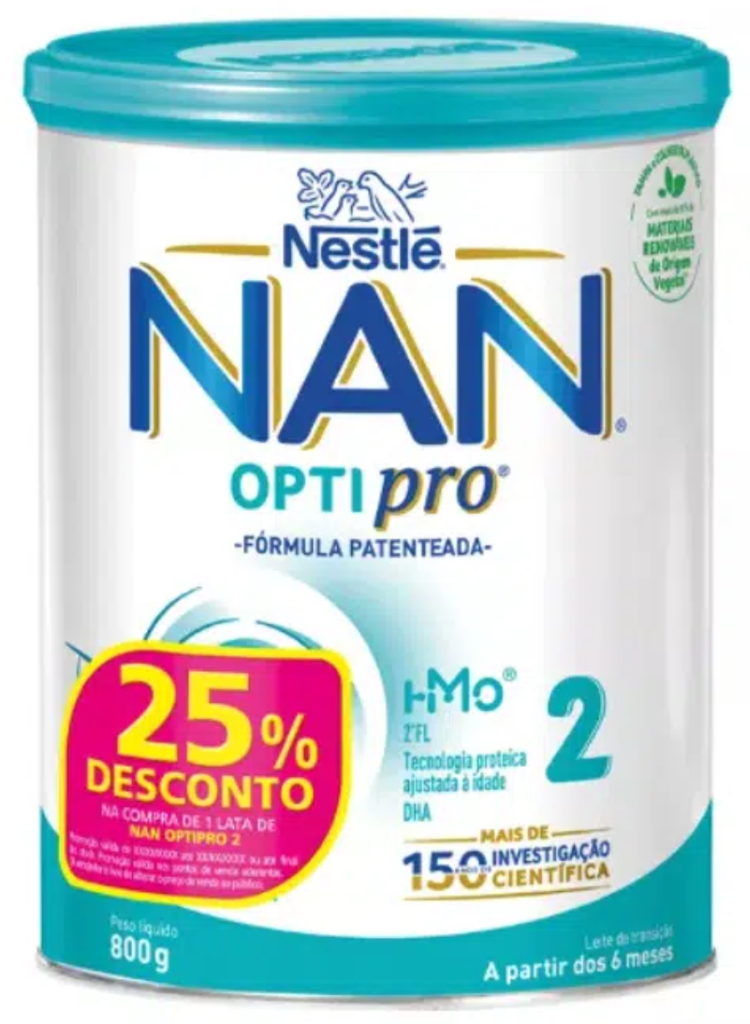 NAN OPTIPRO 2 Leite Transição 6M+ 800g (25% Desconto)