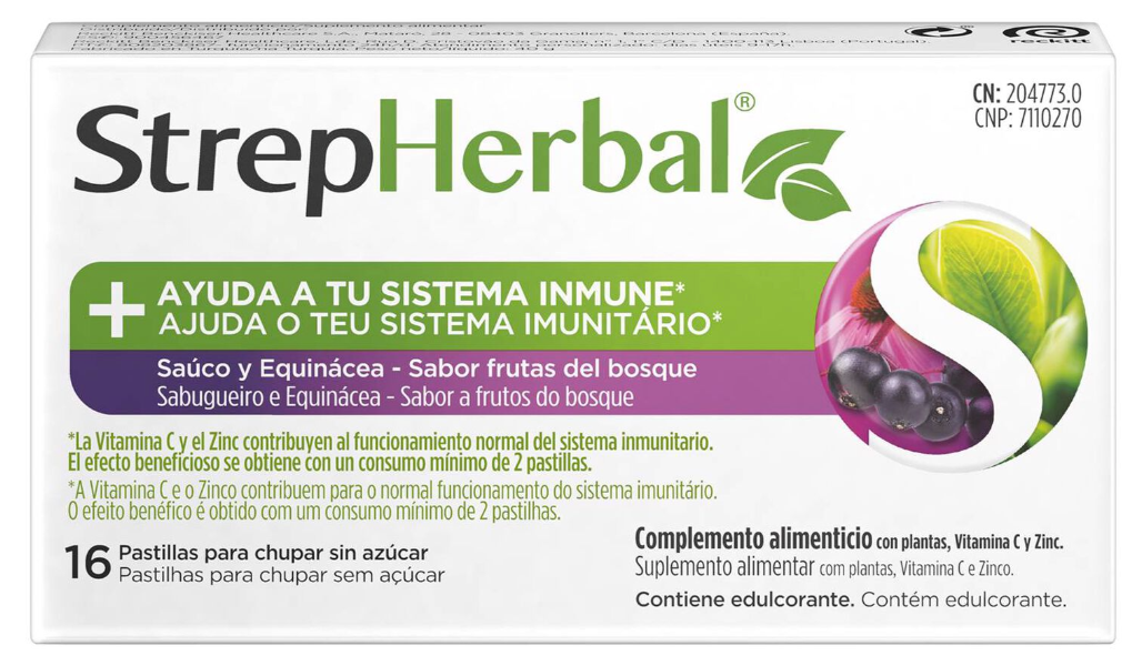 StrepHerbal Sabugueiro Equinácea (16 pastilhas)