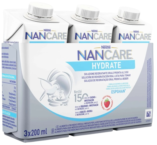 Nancare Hydrate Solução Rehidratante Oral 3x200ml