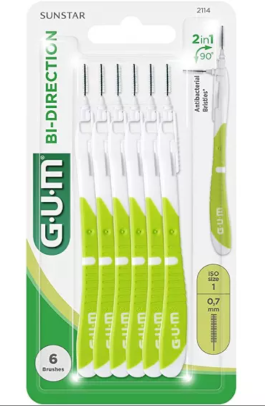 Gum Escovilhão Interdentais Bi Direction 0.7mm x 6 unidades
