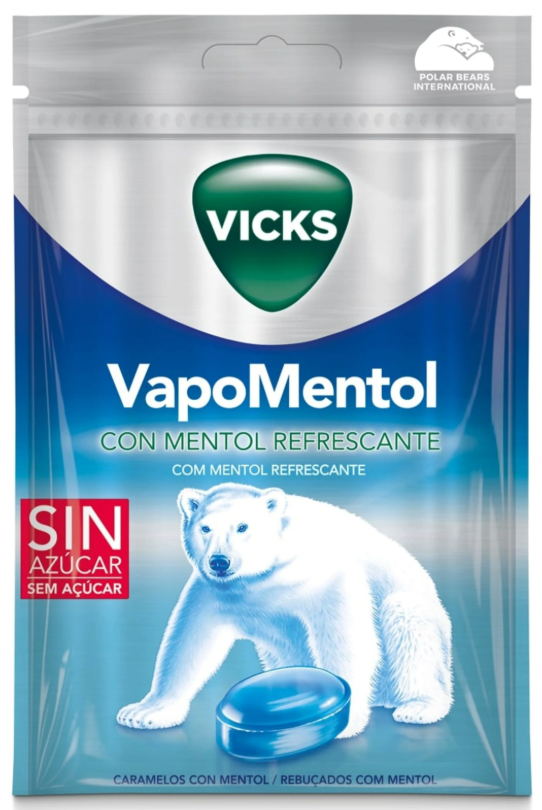 Vicks VapoMentol Rebuçados com Mentol Refrescante 72g