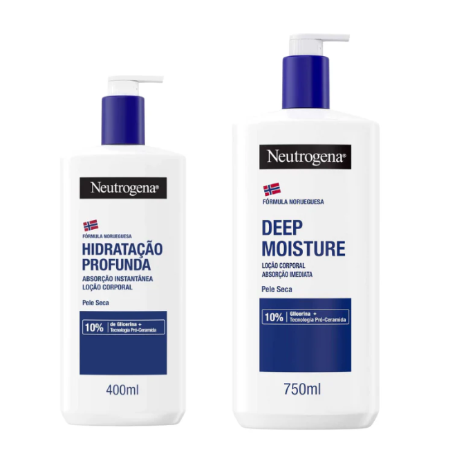 Neutrogena Duo Hidratação Profunda Loção Corporal Pele Seca 750ml + 400ml -25% Desconto