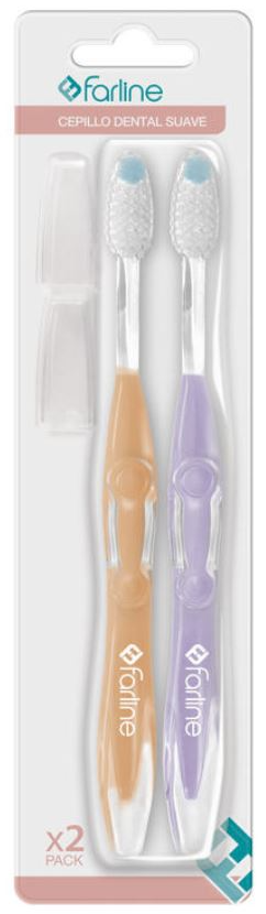 Farline Cepillo de Dientes Suave X2