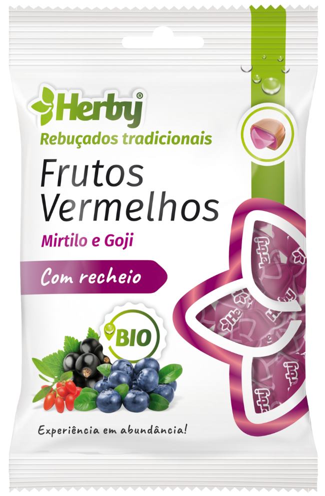 Herby Rebuçados com Recheio de Frutas Vermelhas 60g
