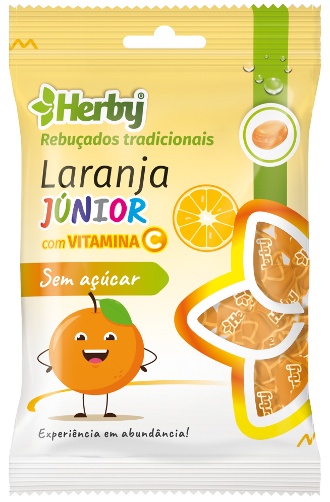Herby Rebuçados Júnior Laranja com Vitamina C Sem Açúcar 60g