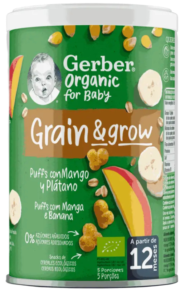 Gerber Bio Nutripuffs Manzana/Plátano 35G 12M+