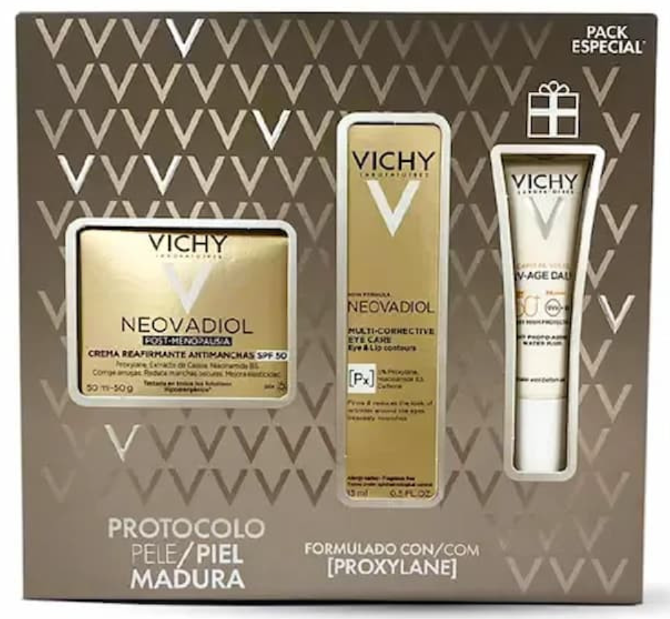 Vichy Protocolo Pele Madura | Neovadiol Creme de Dia Anti-Manchas SPF50 + Creme de Contorno de Olhos + Capital Soleil UV-Age Daily Pigment SPF50+