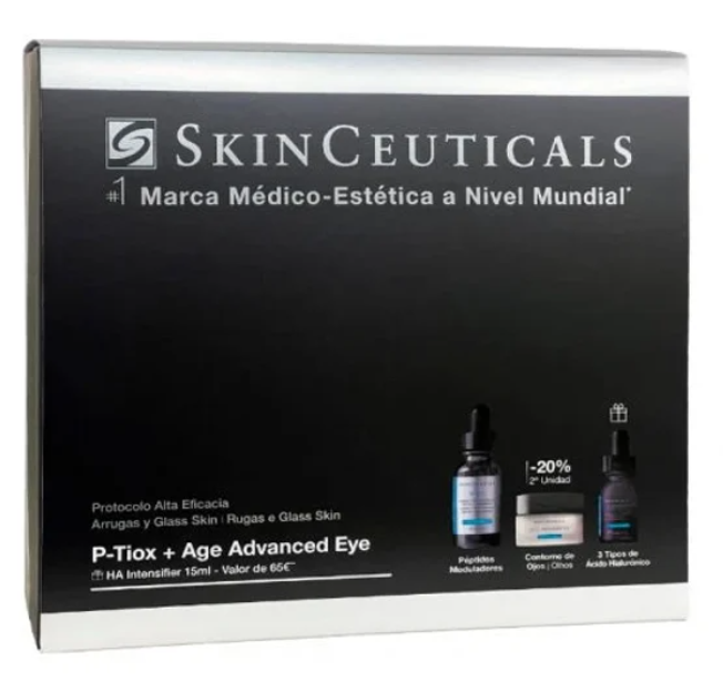 Skinceuticals Coffret Rugas & GlasSkin P-Tiox Sérum 30ml + A.G.E. Advanced Eye 15ml + Obsequio HA Intensifier Multi-Glycan 15ml
