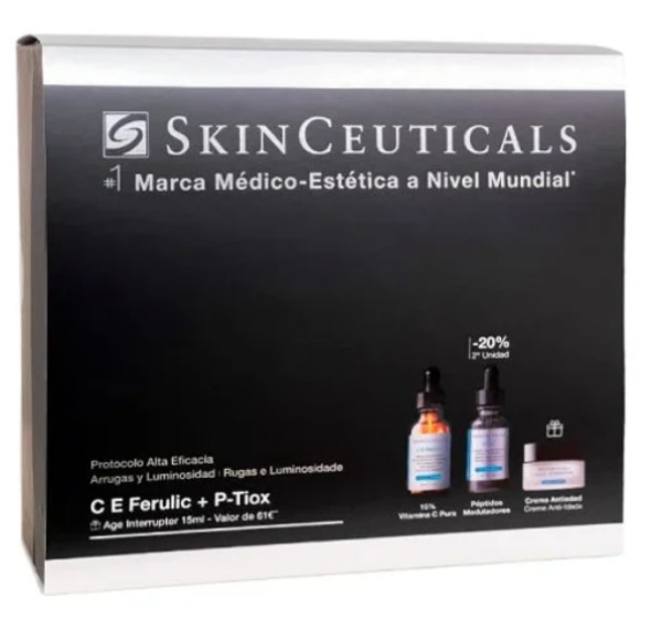 Skinceuticals Cofre Arrugas & Luminosidad C E Ferulic Sérum 30 ml + P-TIOX Sérum 30 ml + Obsequio AGE Interrupter Crema 15 ml