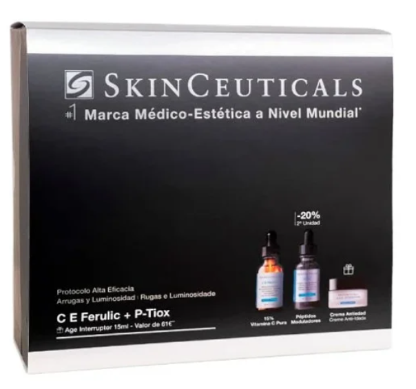 Skinceuticals Coffret Rugas & Luminusidade C E Ferulic Sérum 30 ml + P-TIOX Sérum 30 ml + Oferta AGE Interrupter creme 15 ml