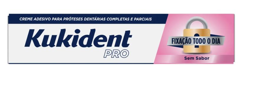 Kukident Pro Fixação Todo Dia Creme Adesivo s/Sabor 47g